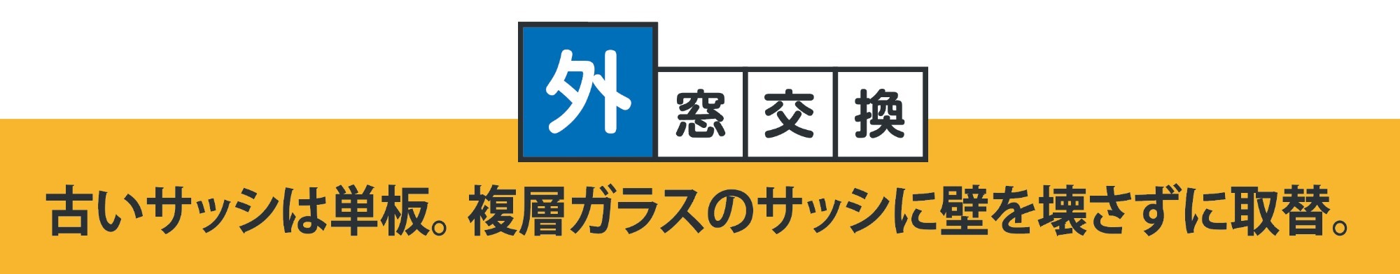 外窓交換 古いサッシは単板。複層ガラスのサッシに壁を壊さずに取替。